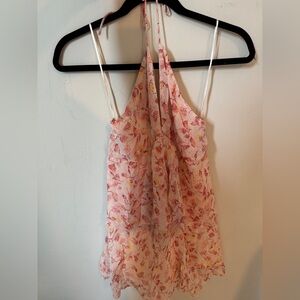 Zara Pink and Yellow Patterned Dress